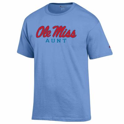 SS SCRIPT OLE MISS AUNT WITH LB TRIM TEE