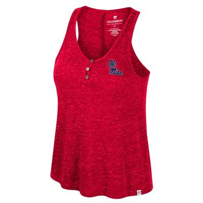 STACKED OLE MISS HIGH SOCIETY HENLEY TANK RED