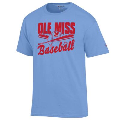 SS OLE MISS SCRIPT M BASEBALL TEE LIGHT_BLUE