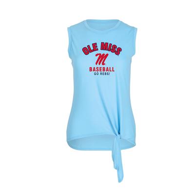 OLE MISS SCRIPT M BASEBALL KNOT FRONT TNAK