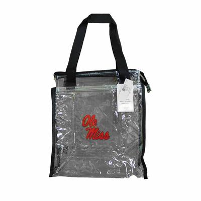 OLE MISS CLEAR PURSE SQUARE STADIUM TOTE