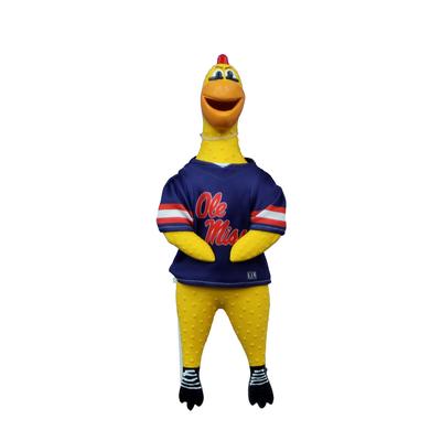 OLE MISS RUBBER CHICKEN PET TOY YELLOW