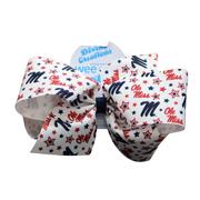 KING SIGNATURE OLE MISS PRINT GROSGRAIN BOW