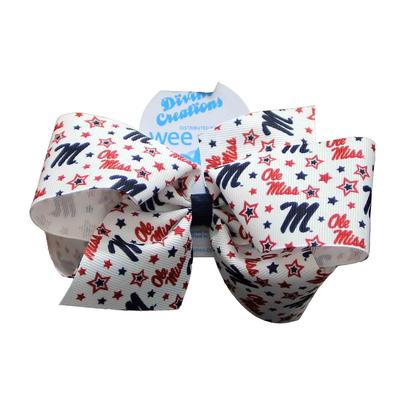 KING SIGNATURE OLE MISS PRINT GROSGRAIN BOW