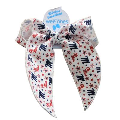 KING OLE MISS STAR PRINT FABRIC BOW