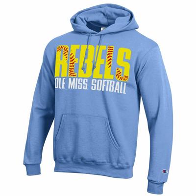 REBELS OLE MISS SOFTBALL POWERBLEND FLEECE HOOD