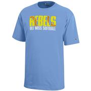 YOUTH REBELS OLE MISS SOFTBALL TEE