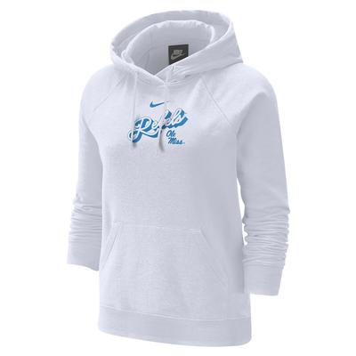 SCRIPT REBELS VARSITY FLEECE HOODY WHITE