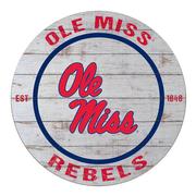 20X20 WEATERED CIRCLE OLE MISS REBELS SIGN