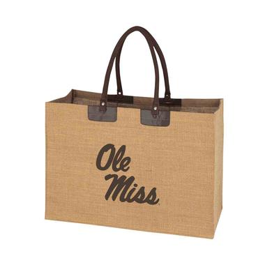 OLE MISS JUTE TOTE