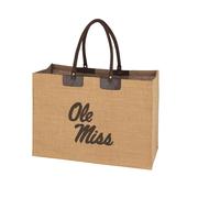 OLE MISS JUTE TOTE