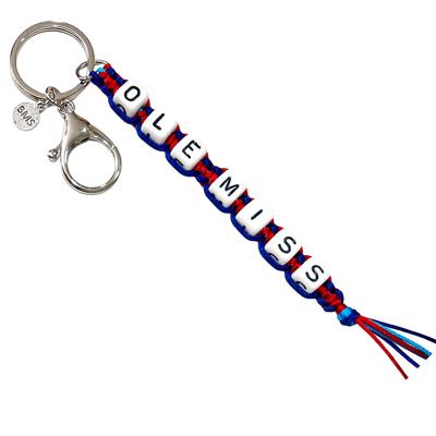 OLE MISS BEADED KEYCHAIN