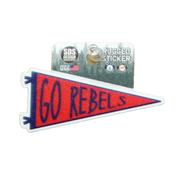 3.5 INCH GO REBELS PENNANT RUGGED STICKER