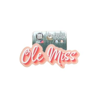 3.5 INCH SHADOW SCRIPT OLE MISS RUGGED STICKER