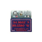 2 INCH U OF M COORDINATES RIGGED STICKER