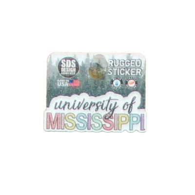 2 INCH UNIVERSITY OF MISSISSIPPI PASTEL RUGGED STICKER