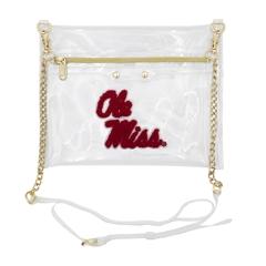 STACKED OLE MISS VARSITY PATCH FLAT CROSSBODY PURSE