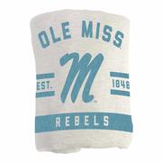 OLE MISS SCRIPT M REBELS SUBLIMATED SWEATSHIRT BLANKET