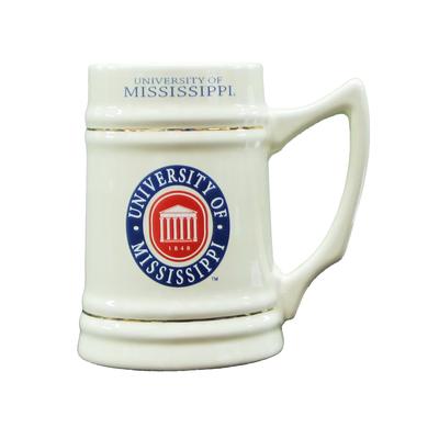 24 OZ U OF M LYCEUM NATURAL CERAMIC STEIN WITH GOLD HAO