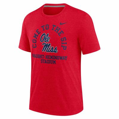 COME TO THE SIP OVER VAUGHT-HEMINGWAY TRIBLEND SS TEE RED_HEATHER