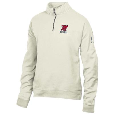 SCRIPT M OLE MISS COMFORT WASH FLEECE QTR ZIP