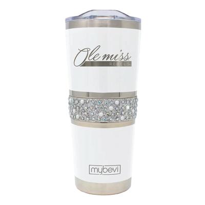 20 OZ OLE MISS WHITE MYBEVI SPARKLE HOLLYWOOD TUMBLER