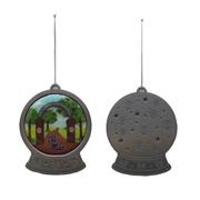 FLAT METAL SNOW GLOBE WALK OF CHAMPION ORNAMENT