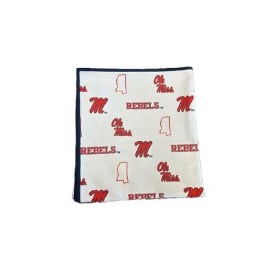 OLE MISS REBELS AQUA LOCK CADDY TOWEL