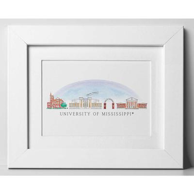 OLE MISS SKYLINE 8X10 PRINTS