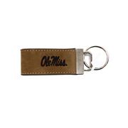 OLE MISS CRAZY HORSE LEATHER EMBOSSED KEY FOB 