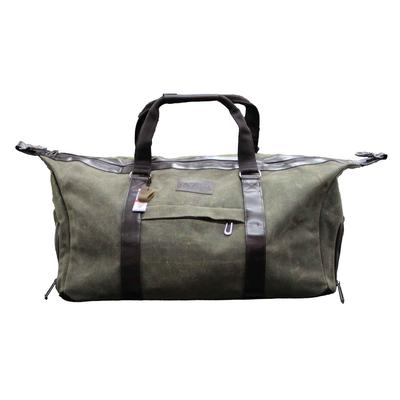 OLIVE WAX CANVAS DUFFLE WEEKENDER BAG