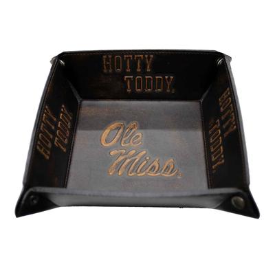 OLE MISS BURNISHED SQUARE DEBOSSED VALET TRAY