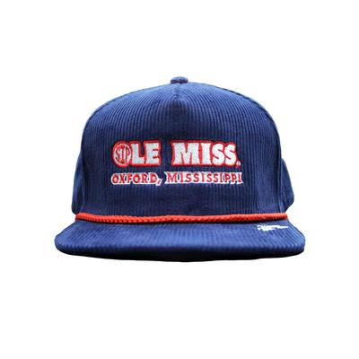 SIP OLE MISS CORDUROY SNAPBACK WITH ROPE