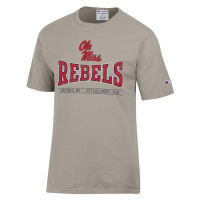 SS STACKED OLE MISS OVER REBELS GARMENT DYED TEE ARCTIC_COLD_BEIGE