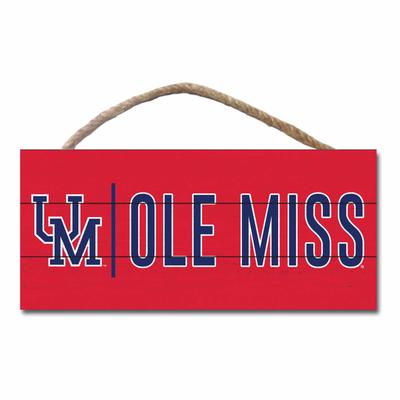 10X5 UM OLE MISS WOOD PLANK HANGING SIGN