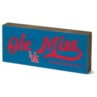 2.5X6 OLE MISS UM MINI TABLE TOP STICK BLUE