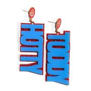 HOTTY TODDY EARRINGS POWDER BLUE OVER RED