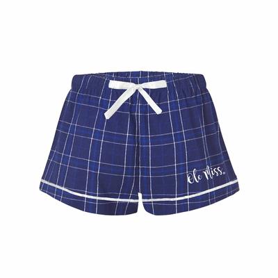 OLE MISS LADIES FLANNEL SHORT NAVY_FIELDDAY