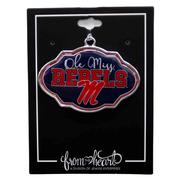 OLE MISS REBELS SCRIPT M FRAME ORNAMENT