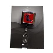 OLE MISS SQUARE BADGE ALLIGATOR CLIP REEL