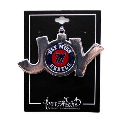 OLE MISS SCRIPT M REBELS JOY CIRCLE ORNAMENT