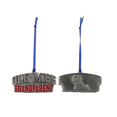 PEWTER OLE MISS GRANDPARENT ORNAMENT