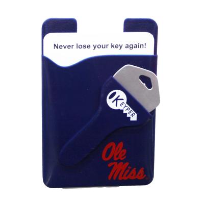 OLE MISS SILICONE WALLET AND KEY HOLDER NAVY