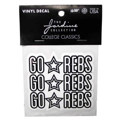 3.5 INCH BLACK AND WHITE GO REBELS DECAL