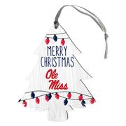 MERRY CHRISTMAS OLE MISS WOODEN TREE ORNAMENT