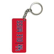 WOOD UM OLE MISS SMALL RECTANGLE KEYCHAIN