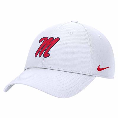 SCRIPT M DRI FIT CLUB STRUCTURED CAP WHITE