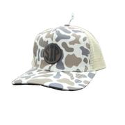 CIRCLE SIP LEATHER PATCH CAMO TRUCKER CAP