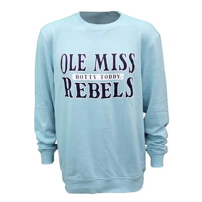 OLE MISS HOTTY TODDY REBELS VINTAGE CREW SEA_SALT_BLUE