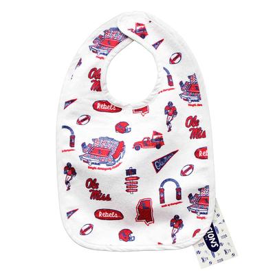 OLE MISS REBELS REPEAT PRINT BIB